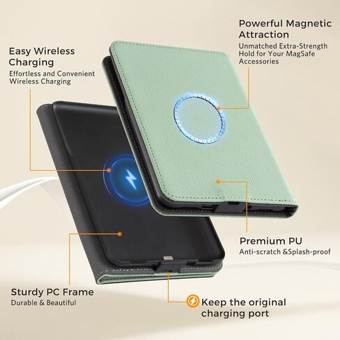Cobak Case with Stand for 6 "Kindle (2024 و 2022 ، 11th Gen)-Pu Leather Smart Wover مع حزام للنوم/الاستيقاظ واليد ، حالة وقائية متميزة لـ Kindle Basic ، Sage-US-1 in Kuwait