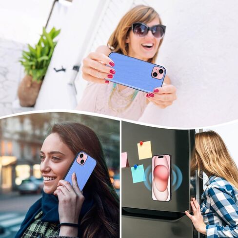 حالة هاتف ASUWISH لـ iPhone 15 6.1 بوصة سحاب غطاء خلايا مغناطيسي قابلة للفصل مع حامي شاشة زجاجية محفنة Crossbody الحبل in Saudi Arabia