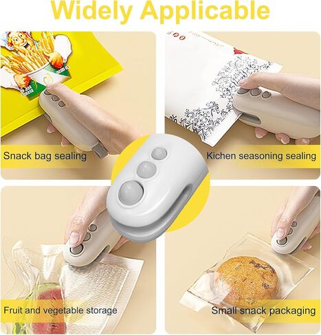 Mini Bag Sealer Type-C Rechargeable, 2 in 1 Heat Sealer and Cutter, Portable Handheld Food Storage Vacuum Sealer for Chip Bags/Snack Bags/Plastic Bags, Blue in Saudi Arabia