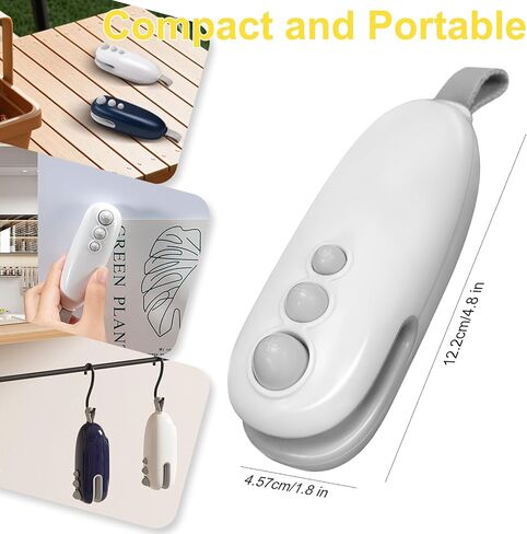 Mini Bag Sealer Type-C Rechargeable, 2 in 1 Heat Sealer and Cutter, Portable Handheld Food Storage Vacuum Sealer for Chip Bags/Snack Bags/Plastic Bags, Blue in Saudi Arabia