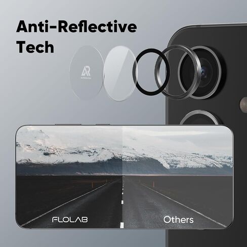 FLOLAB NanoArmour for Samsung Galaxy S24 Camera Lens Protector Durable, Tempered Glass Camera Cover, Aluminum Lens Cover, Anti Reflective TruColors Crystal Clear, and Easy to Install - Silver in Saudi Arabia