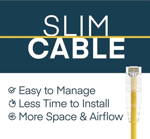 Slim 10 Pack - 1ft Cat6A Cable with 4 8-Inch Hook and Loop Straps, 28AWG Ethernet Patch, Network, Clear Boot, Cat 6A Internet, Black, 1 Foot, by UNC Group in Saudi Arabia