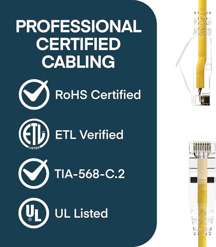 Slim 10 Pack - 1ft Cat6A Cable with 4 8-Inch Hook and Loop Straps, 28AWG Ethernet Patch, Network, Clear Boot, Cat 6A Internet, Black, 1 Foot, by UNC Group in Saudi Arabia