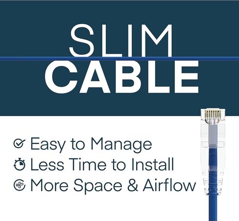 Slim 10 Pack - 1ft Cat6A Cable with 4 8-Inch Hook and Loop Straps, 28AWG Ethernet Patch, Network, Clear Boot, Cat 6A Internet, Black, 1 Foot, by UNC Group in Saudi Arabia
