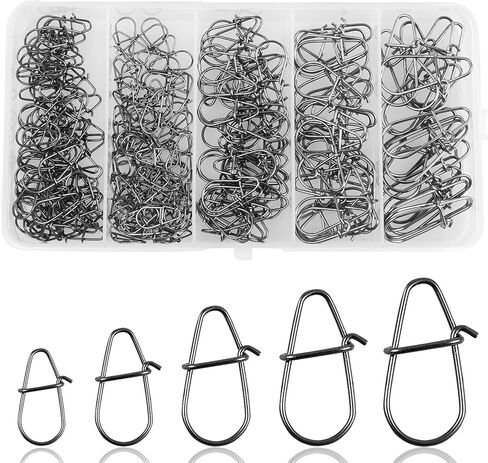 JSHANMEI CRANKBAIT SNAPS الصيد مقاطع المفاجئة الفولاذ المقاوم للصدأ قفل الثنائي اللقطات تغيير سريع مقاطع الصيد السرعة سريعة الخطاف الموصل in Kuwait