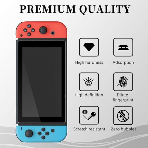 3 Pack for Nintendo Switch 6.2 Inch Screen Protector [Anti-Blue Lighting], Tempered Glass Screen Protector, Anti Scratch, Touch Sensitive,Easy Installation in Saudi Arabia