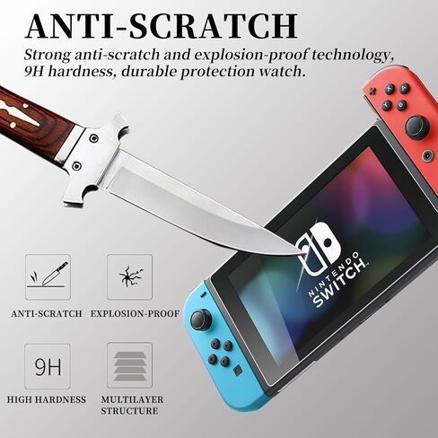 3 Pack for Nintendo Switch 6.2 Inch Screen Protector [Anti-Blue Lighting], Tempered Glass Screen Protector, Anti Scratch, Touch Sensitive,Easy Installation in Saudi Arabia