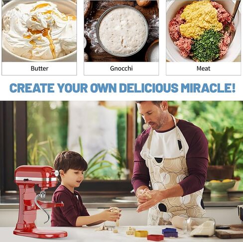 Stainless Steel Paddle Attachment Rust-Resistant Compatible with KitchenAid 5-6QT Mixer, Bowl Lift Stand Mixer Attachment for Quick Kneading of Bread, Pasta, Cookies, Pizza, Etc. Dishwasher Safe in Saudi Arabia