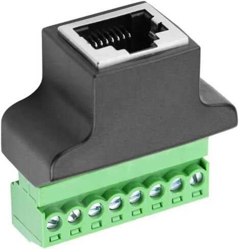 4PCS RJ45 Screw Terminal Adapter Block,RJ45 Ethernet Male to 8 Pin Connector for CCTV DVR Cat5 Cat6 Cat7 in Kuwait