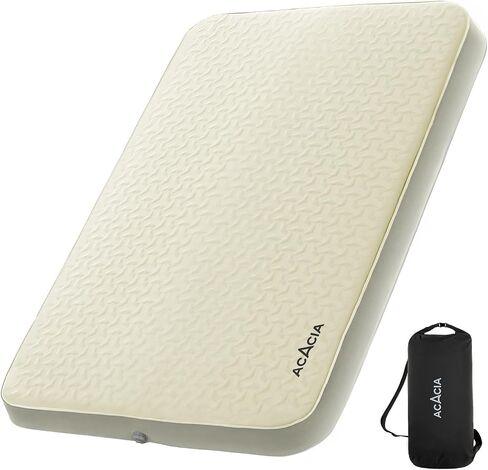ACACIA 4.3" Thick Self Inflating Sleeping Pad with Foam | Innovative Y-Shaped Telescopic Structure | Ultraportable Camping Mattress | Outdoor Compact Air Mat for Tent Car | in Saudi Arabia