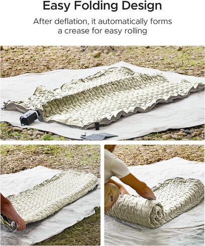 ACACIA 4.3" Thick Self Inflating Sleeping Pad with Foam | Innovative Y-Shaped Telescopic Structure | Ultraportable Camping Mattress | Outdoor Compact Air Mat for Tent Car | in Saudi Arabia
