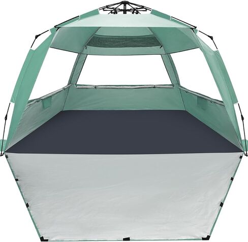 WhiteFang Deluxe Pop Up Beach Tent Sun Shade Shelter for 3-4/5-6 Person, UV Protection, Extendable Floor with 3 Ventilating Windows Plus Carrying Bag, Stakes, and Guy Lines in Kuwait
