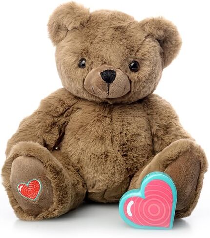 MBHB Digital Voice Recorder Stuffed Animal w/20 Second Recorder, Capture Baby's Heartbeat During Pregnancy + Ultrasound for Baby Showers, Registry, Birthdays, New Mom Gift, Vintage, White in Saudi Arabia