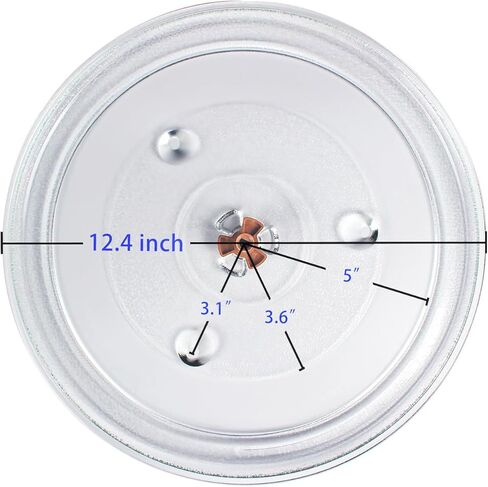 Replacement Microwave Glass Plate - OEM Quality Microwave Turntable Plate, 12" Microwave Plate Replacement, 12 inch Microwave Glass Turntable for Panasonic, LG, Whirlpool by MangoPark in Kuwait