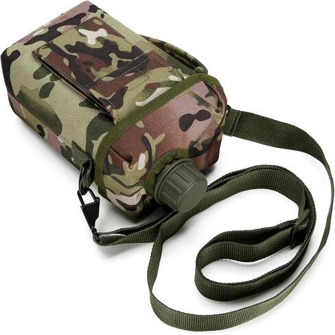 2L Military Square Water Botter Canteen PE Water Botter insulated Carer Cover Portable Tactical Pouch for Hiking Camping Outdoor Acitvties Army Green in Saudi Arabia