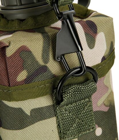 2L Military Square Water Botter Canteen PE Water Botter insulated Carer Cover Portable Tactical Pouch for Hiking Camping Outdoor Acitvties Army Green in Saudi Arabia