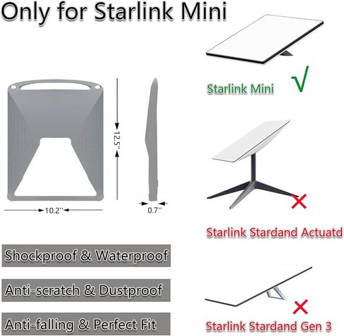Protective Cover for Starlink Mini, Portable Silicone Case for Starlink Mini Dish Accessories Outdoor Travel Hiking Shockproof Anti-Drop Case with Handle No Signal Block in Saudi Arabia