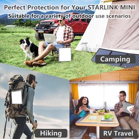 Protective Cover for Starlink Mini, Portable Silicone Case for Starlink Mini Dish Accessories Outdoor Travel Hiking Shockproof Anti-Drop Case with Handle No Signal Block in Saudi Arabia