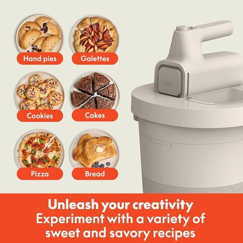 bella 3.5 qt Hand & Stand Mixer, 2 in 1 Multifunctional Kitchen Gadget, Space-saving Design & Double Dishwasher-Safe Bowls, Perfect for Dough and Batter, 200 Watt, Oatmilk in Saudi Arabia