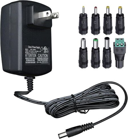 UL Listed 12V 2A 10ft Long Cord Power Supply Adapter, 2000mA 24W AC/DC Switching Adapter for LED Strip Light, CCTV Camera, Router, Monitor, DVR, Webcam, GPS, DC 12V Transformer in Saudi Arabia