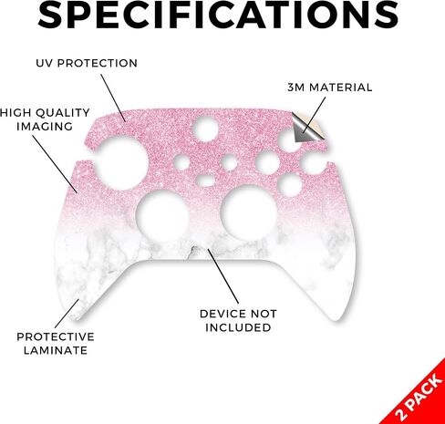 Skin Compatible with Microsoft Xbox Series X|S Controller (2 Pack) - Solid Baby Blue - Premium 3M Vinyl Protective Wrap Decal Cover - Easy to Apply | Crafted in The USA by MightySkins in Saudi Arabia