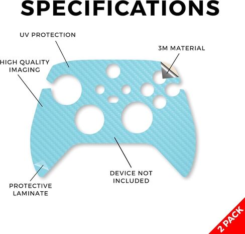 Skin Compatible with Microsoft Xbox Series X|S Controller (2 Pack) - Solid Baby Blue - Premium 3M Vinyl Protective Wrap Decal Cover - Easy to Apply | Crafted in The USA by MightySkins in Saudi Arabia
