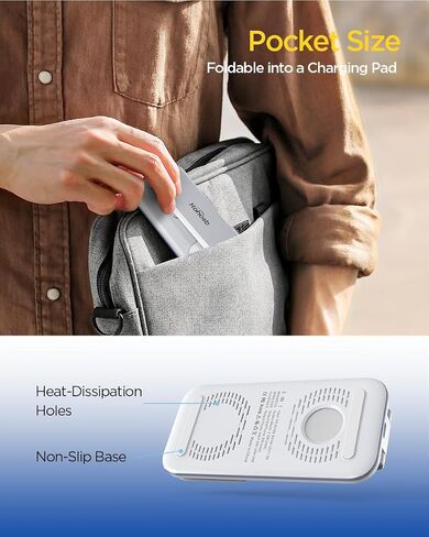 Magnetic Charging Station,Hohosb 3 in 1 Foldable Wireless Charger Stand[Compatible with Magsafe Charger] for iPhone 15/14/13/12 Series, AirPods Pro/3/2,Apple Watch/iWatch(18W Adapter Included)-Black in Saudi Arabia