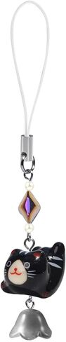 Agromusk Cat Phone Charms ، Kitty Lucky Kitty Bededited مع حزام هاتف زهرة ، Kawaii Y2K Decor Decor in Kuwait
