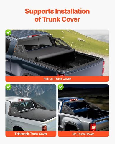 رف مطاردة VEVOR Truck Roll Bar Chase قابل للتعديل مع 6 مصابيح علامة جانبية مساعدة كهرمانية، مناسب عالميًا للشاحنات الصغيرة in Kuwait