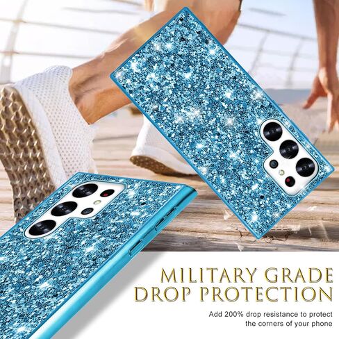 Silicone Case for Samsung Galaxy S25 Ultra 5G Case Glitter Sparkle Bling,Hybrid Matte Back Case High Impact Heavy Duty Shockproof Protective Cover for Samsung S25 Ultra Cute Case for Women (Red) in Saudi Arabia
