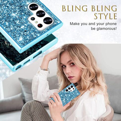 Silicone Case for Samsung Galaxy S25 Ultra 5G Case Glitter Sparkle Bling,Hybrid Matte Back Case High Impact Heavy Duty Shockproof Protective Cover for Samsung S25 Ultra Cute Case for Women (Red) in Saudi Arabia