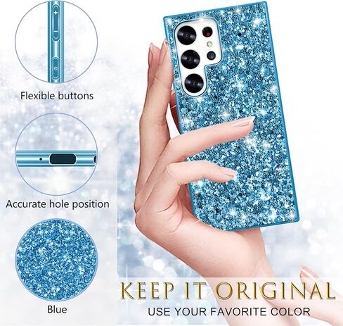 Silicone Case for Samsung Galaxy S25 Ultra 5G Case Glitter Sparkle Bling,Hybrid Matte Back Case High Impact Heavy Duty Shockproof Protective Cover for Samsung S25 Ultra Cute Case for Women (Red) in Saudi Arabia