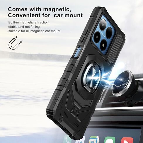for Boost Summit 5G Phone Case with Tempered Glass Screen Protector,Military Grade Heavy Duty Shockproof Protective Cover,with Ring Kickstand (Boost Summit 5G,Black) in Saudi Arabia