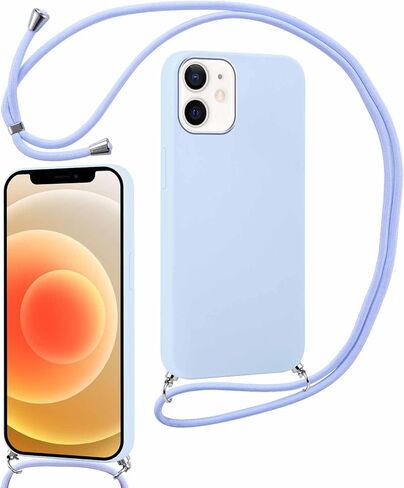 Crossbody Lanyard Phone case for iPhone 16 Pro Max 6,9 inch, Silicone Phone Cover with Adjustable Necklace Strap Soft Belt Neck Cord Lanyard Shockproof Protective Case - Off-White in Saudi Arabia