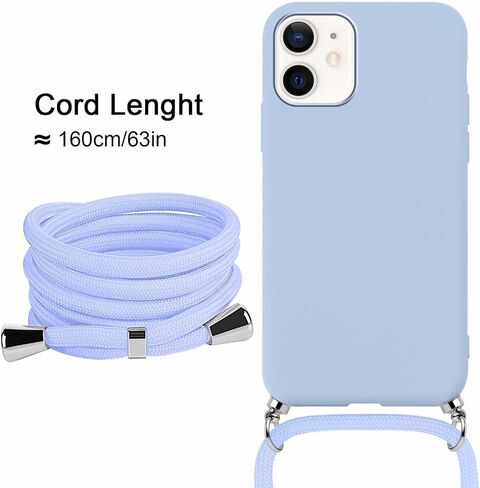 Crossbody Lanyard Phone case for iPhone 16 Pro Max 6,9 inch, Silicone Phone Cover with Adjustable Necklace Strap Soft Belt Neck Cord Lanyard Shockproof Protective Case - Off-White in Saudi Arabia