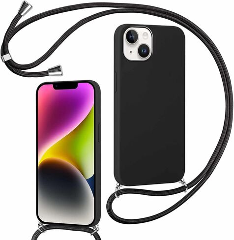 Crossbody Lanyard Phone case for iPhone 16 Pro Max 6,9 inch, Silicone Phone Cover with Adjustable Necklace Strap Soft Belt Neck Cord Lanyard Shockproof Protective Case - Off-White in Saudi Arabia