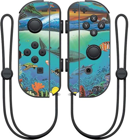 MightySkins Skin Compatible with Nintendo Joy-Con Controller - Kissing Dolphins | Protective, Durable, and Unique Vinyl Decal wrap Cover | Easy to Apply, Remove, and Change Styles | Made in The USA in Saudi Arabia