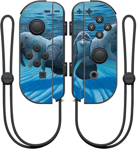 MightySkins Skin Compatible with Nintendo Joy-Con Controller - Kissing Dolphins | Protective, Durable, and Unique Vinyl Decal wrap Cover | Easy to Apply, Remove, and Change Styles | Made in The USA in Saudi Arabia