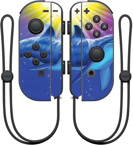 MightySkins Skin Compatible with Nintendo Joy-Con Controller - Kissing Dolphins | Protective, Durable, and Unique Vinyl Decal wrap Cover | Easy to Apply, Remove, and Change Styles | Made in The USA in Saudi Arabia