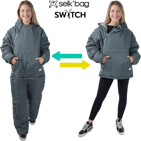 Selk'bag SWYTCH Original Wearable Sleeping Bag & Jacket | Convertible 2-in-1 Design, Water-Resistant, Eco-Friendly for Camping, Hiking, Travel, Skiing and Casual Use in Saudi Arabia