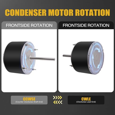 Condenser Fan Motor 1/4 HP 1100 RPM - 208-230V,Compatible with Carrier, Genteq GE3905, Bryant/Payne HC39GE236/237, Dayton 6DLL0 (48 Frame, 1/2" Shaft) # 5KCP39EGS070S,5KCP39EGY823S in Saudi Arabia