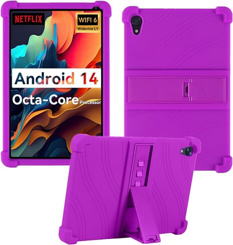 Case for Urao C107/Jeazans OC101/C107 Android 14 Tablet 10.1 Inch 2024, Kids Friendly Soft Silicone Stand Cover for HiGrace C107/ZOFYWNAS C107/Freeski C107/Pswarfd Tablet 10 inch (Black) in Saudi Arabia
