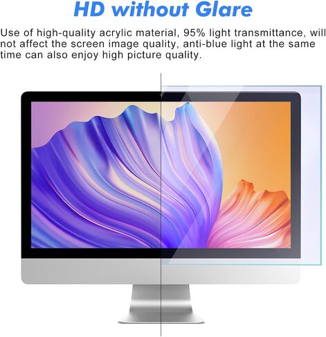 Blue Light Blocking Screen Protector Panel: 23-24 inch Anti Blue Light Screen Protector Panel for Diagonal 23,23.6,23.8,24inch Computer Monitor UV Blocking Filter Film Reducing Eye Strain in Kuwait