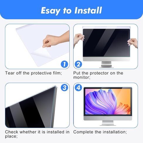 Blue Light Blocking Screen Protector Panel: 23-24 inch Anti Blue Light Screen Protector Panel for Diagonal 23,23.6,23.8,24inch Computer Monitor UV Blocking Filter Film Reducing Eye Strain in Kuwait