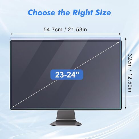 Blue Light Blocking Screen Protector Panel: 23-24 inch Anti Blue Light Screen Protector Panel for Diagonal 23,23.6,23.8,24inch Computer Monitor UV Blocking Filter Film Reducing Eye Strain in Kuwait