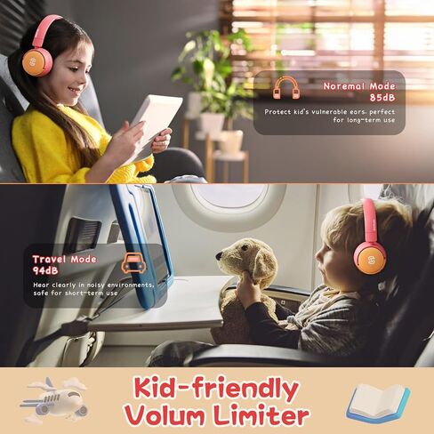 S62 Kids Bluetooth Headphones, Wireless Headphones for Kids Over Ear with Microphone, 85/94dB Volume Limiter Headphones for Girls Boys, Foldable Headphones for Learning & Entertainment-Blue in Saudi Arabia