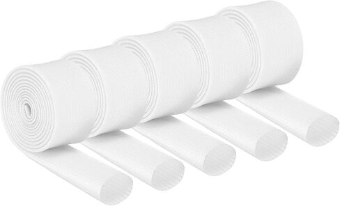MECCANIXITY 5Pcs Insulation Braided Cable Sleeve,3.3Ft-9⁄16 Inch ID White, High Temp Silicone Coated Fiberglass Sleeving for Cable Wrap, Automotive Hose Lines Electrical Wiring Protection in Saudi Arabia