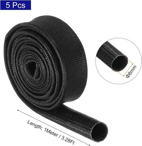 MECCANIXITY 5Pcs Insulation Braided Cable Sleeve,3.3Ft-9⁄16 Inch ID White, High Temp Silicone Coated Fiberglass Sleeving for Cable Wrap, Automotive Hose Lines Electrical Wiring Protection in Saudi Arabia