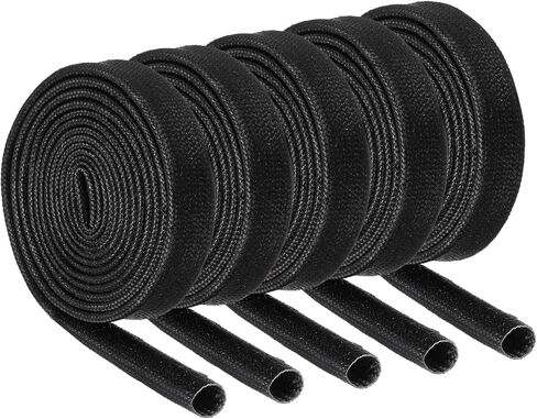 MECCANIXITY 5Pcs Insulation Braided Cable Sleeve,3.3Ft-9⁄16 Inch ID White, High Temp Silicone Coated Fiberglass Sleeving for Cable Wrap, Automotive Hose Lines Electrical Wiring Protection in Saudi Arabia