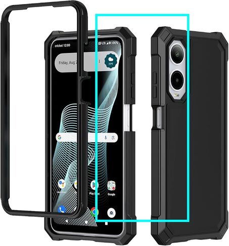 for Cricket Icon 6 Case/ATT Verge Case with Screen Protector,Cricket Icon 6 Phone Case Full Body Protection,Front Silicone Frame Frosted PC Back Military Grade Cover for ATT Verge/Cricket Icon6 Blue in Saudi Arabia